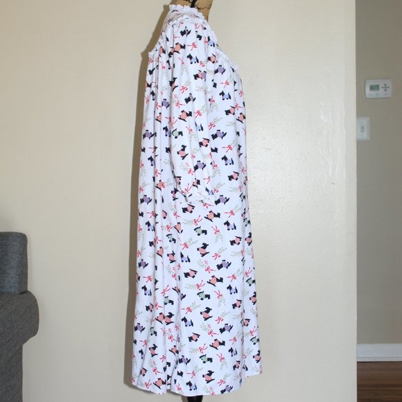 Lanz of Salzburg Scottie Dog Cotton Flannel Long Nightgown Women's Small - Picture 4 of 10